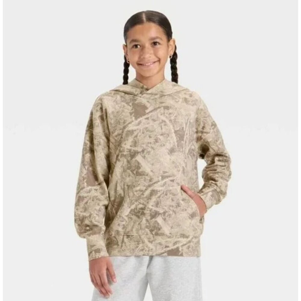 NWT Art Class Girls' Size L (10/12) French Terry Camo Printed Oversized Hoodie - Picture 5 of 5